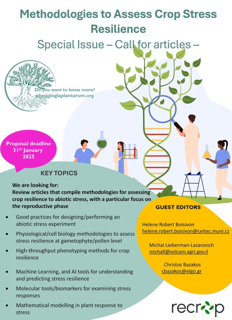 Call for articles - Methodologies to Assess Crop Stress Resilience ...